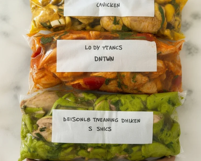 A colorful display of one pound chicken meal prep featuring global flavors and marinades.