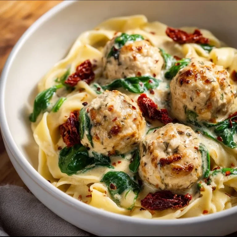 Delicious Marry Me Chicken Meatballs served in a creamy sauce