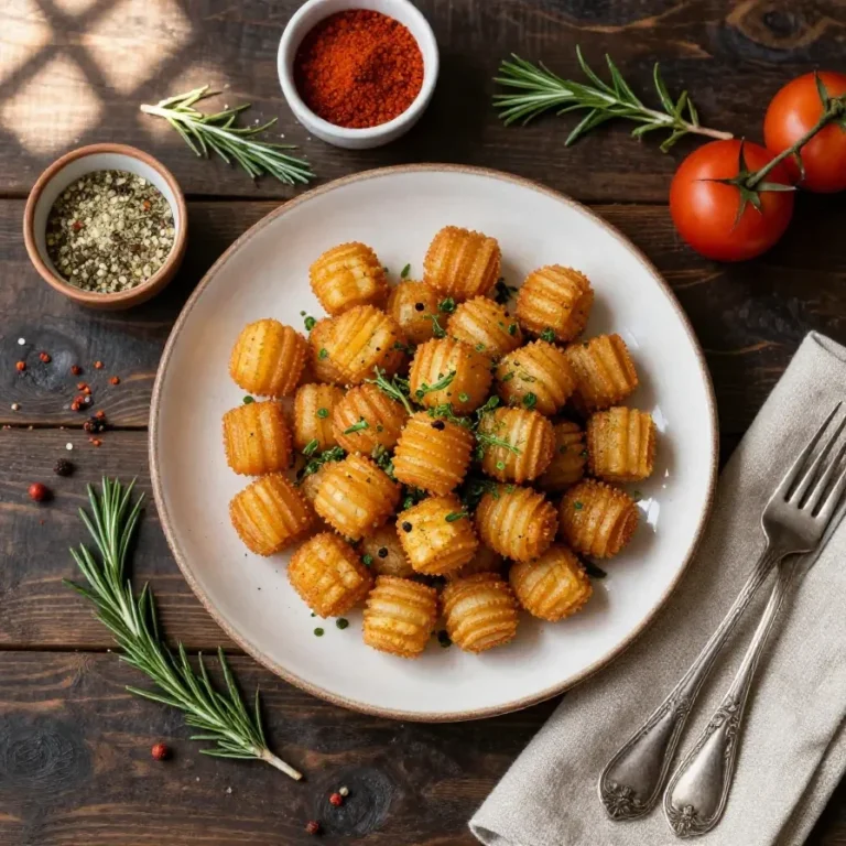 A plate of crispy loaded tater tot appetizers topped with cheese, bacon, and green onions.