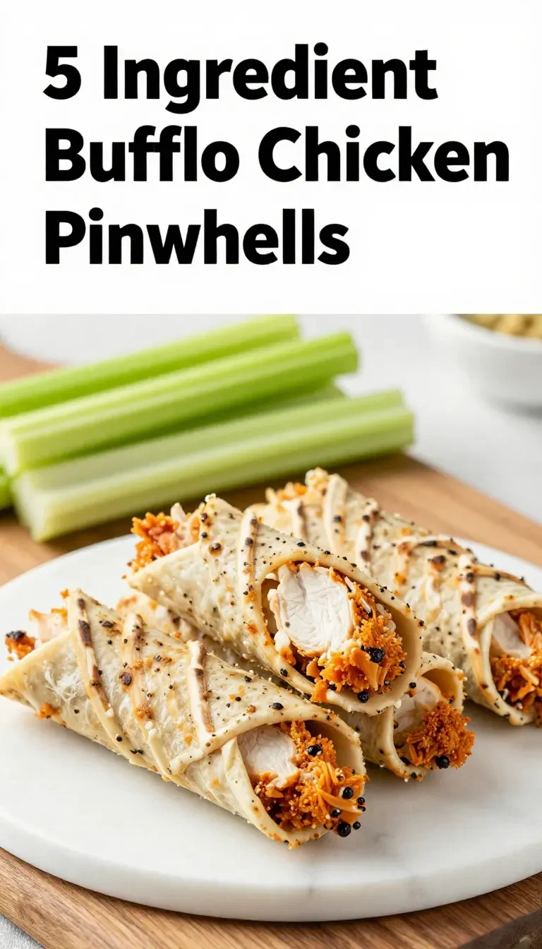 Buffalo chicken pinwheels served on a white plate with fresh parsley garnish.