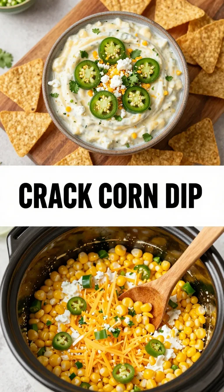 A bowl of creamy crack corn dip garnished with chopped green onions and served with tortilla chips.