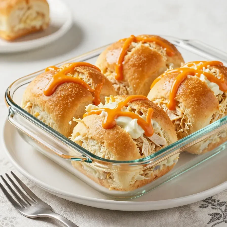 Close-up of crispy buffalo chicken bombs served on a plate.