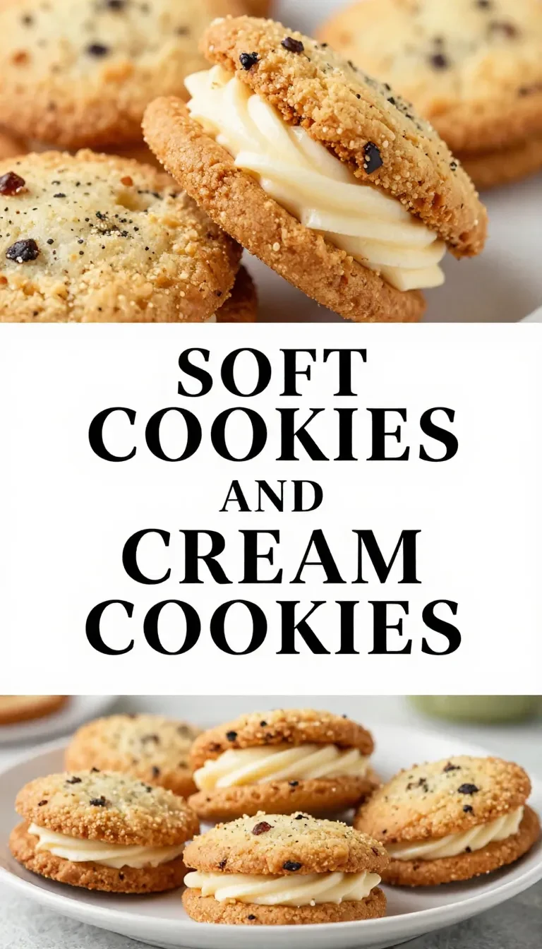 A close-up of freshly baked cookies and cream cookies with chocolate chunks and cream filling.