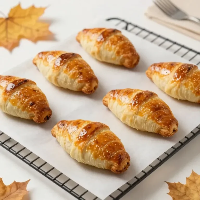 Decorative puff pastry bats arranged on a wooden table.