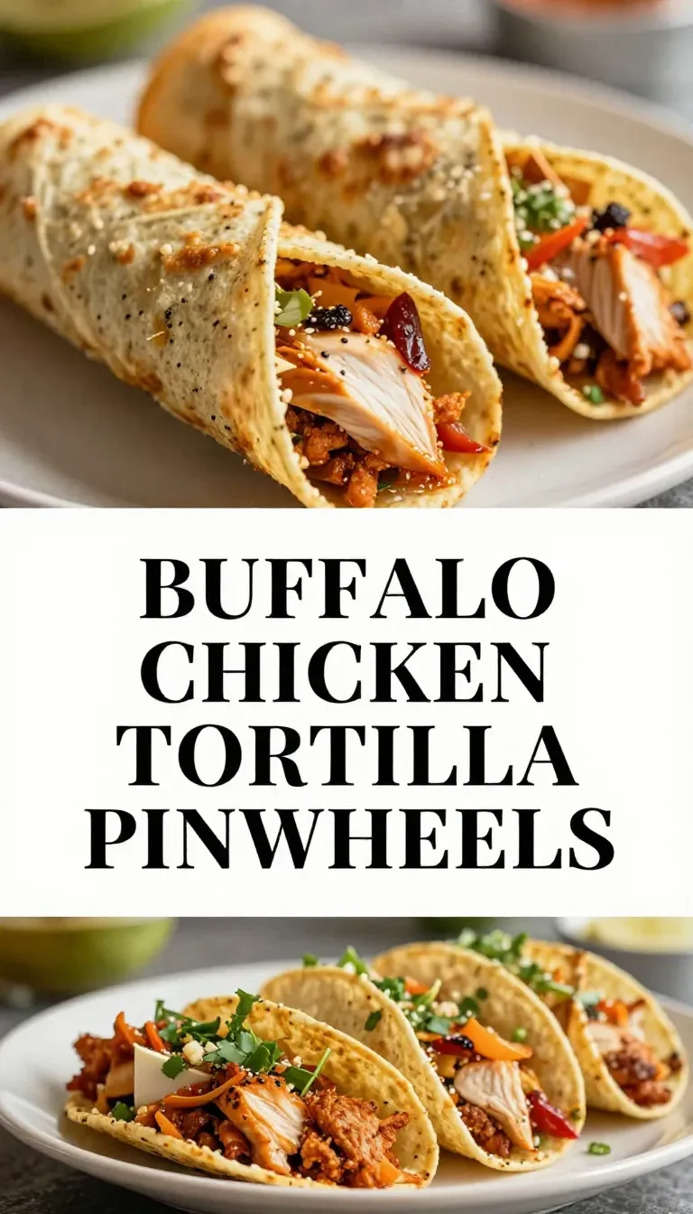 Close-up of Buffalo chicken tortilla pinwheels arranged on a white plate.