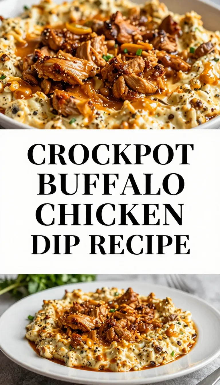 Close-up of creamy buffalo chicken dip in a crockpot with a garnish of green onions.
